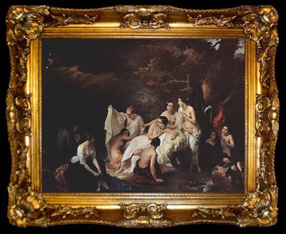 framed  Francesco Hayez Bath of the Nymphs, ta009-2